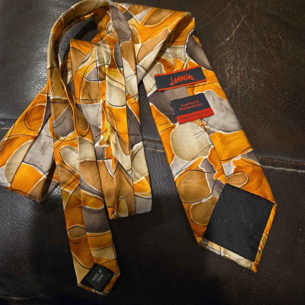 J. Garcia 100% Silk Courtyard Performance Collection 54 Orange Men's Tie
